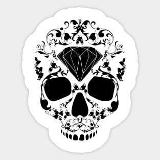 Skull Diamond Black - Skulls Skullhead Diamonds Gift Sticker